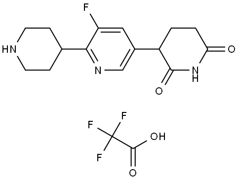 3-(5-Fluoro-6-(piperidin-4-yl)pyridin-3-yl)piperidine-2,6-dione 2,2,2-trifluoroacetate Structure