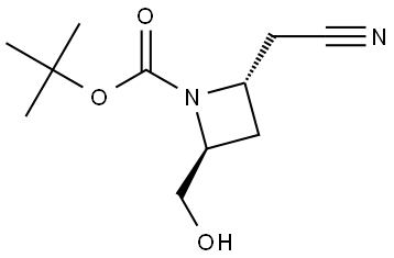 tert-Butyl (2S,4S)-2-(cyanomethyl)-4-(hydroxymethyl)azetidine-1-carboxylate Structure