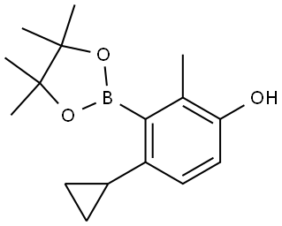 4-Cyclopropyl-2-methyl-3-(4,4,5,5-tetramethyl-1,3,2-dioxaborolan-2-yl)phenol Structure