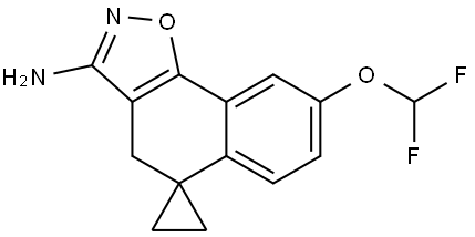 8'-(Difluoromethoxy)-9b'H-spiro[cyclopropane-1,5'-naphtho[2,1-d]isoxazol]-3'-amine Structure