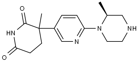 3-Methyl-3-(6-((S)-2-methylpiperazin-1-yl)pyridin-3-yl)piperidine-2,6-dione Structure