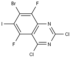 7-Bromo-2,4-dichloro-5,8-difluoro-6-iodoquinazoline Structure