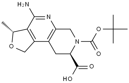 (3R,8R)-4-Amino-7-(tert-butoxycarbonyl)-3-methyl-1,3,6,7,8,9-hexahydrofuro[3,4-c][1,7]naphthyridine-8-carboxylic acid Structure