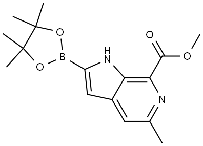 Methyl 5-methyl-2-(4,4,5,5-tetramethyl-1,3,2-dioxaborolan-2-yl)-1H-pyrrolo[2,3-c]pyridine-7-carboxylate Structure