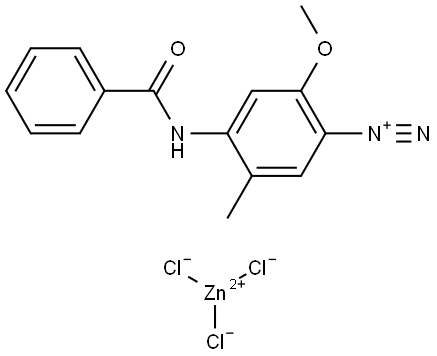 Benzenediazonium, 4-(benzoylamino)-2-methoxy-5-methyl-, trichlorozincate(1-) (9CI) Structure