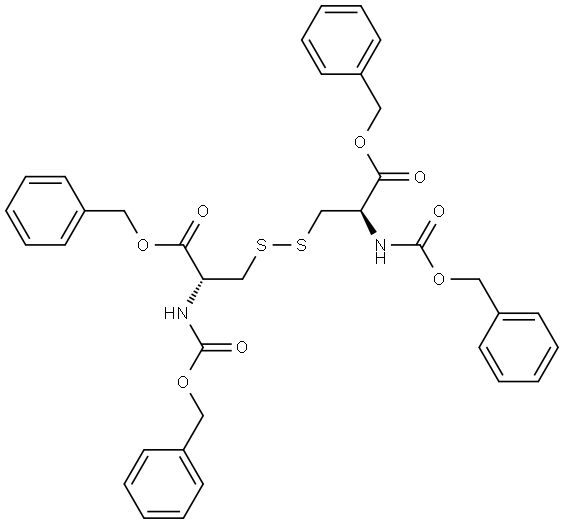 L-Cystine, N,N′-bis[(phenylmethoxy)carbonyl]-, 1,1′-bis(phenylmethyl) ester Structure