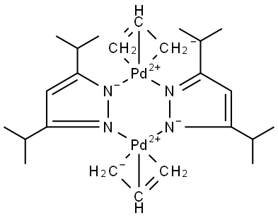Palladium, bis[μ-[3,5-bis(1-methylethyl)-1H-pyrazolato-κN1:κN2]]bis(η3-2-propen-1-yl)di- Structure