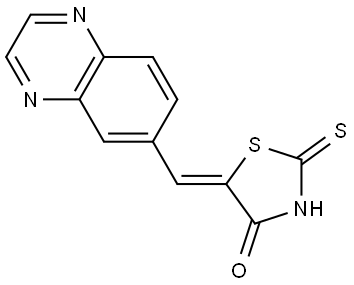 (E)-5-(quinoxalin-6-ylmethylene)-2-thioxothiazolidin-4-one Structure