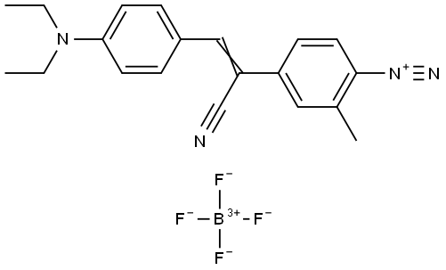 Benzenediazonium, 4-[1-cyano-2-[4-(diethylamino)phenyl]ethenyl]-2-methyl-, tetrafluoroborate(1-) (1:1) (ACI) Structure