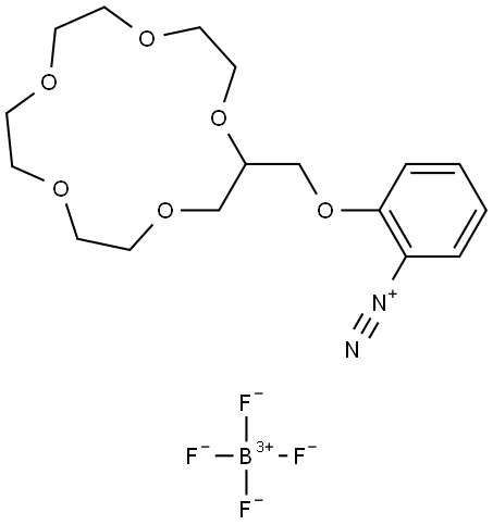 Benzenediazonium, 2-(1,4,7,10,13-pentaoxacyclopentadec-2-ylmethoxy)-, tetrafluoroborate(1-) (1:1) (ACI) Structure