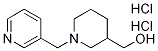 (1-Pyridin-3-ylMethyl-piperidin-3-yl)-Methanol dihydrochloride, 98+% C12H20Cl2N2O, MW: 279.21 Structure