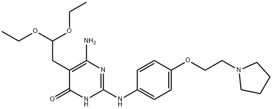 4(3H)-PyriMidinone, 6-aMino-5-(2,2-diethoxyethyl)-2-[[4-[2-(1-pyrrolidinyl)ethoxy]phenyl]aMino]- Structure