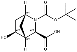 (1S,3S,4S,5R)-Rel-2-Boc-5-hydroxy-2-azabicyclo-[2.2.1]heptane-3-carboxylic acid Structure