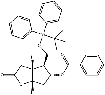 2H-Cyclopenta[b]furan-2-one, 5-(benzoyloxy)-4-[[[(1,1-dimethylethyl)diphenylsilyl]oxy]methyl]hexahydro-, (3aR,4S,5R,6aS)- Structure