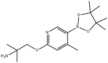 2-Methyl-1-((4-Methyl-5-(4,4,5,5-tetraMethyl-1,3,2-dioxaborolan-2-yl)pyridin-2-yl)oxy)propan-2-aMine Structure