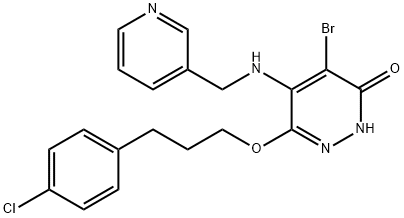 4-Bromo-6-[3-(4-chlorophenyl)propoxy]-5-(pyridin-3-ylmethylamino)pyridazin-3(2H)-one hydrochloride (free base) Structure