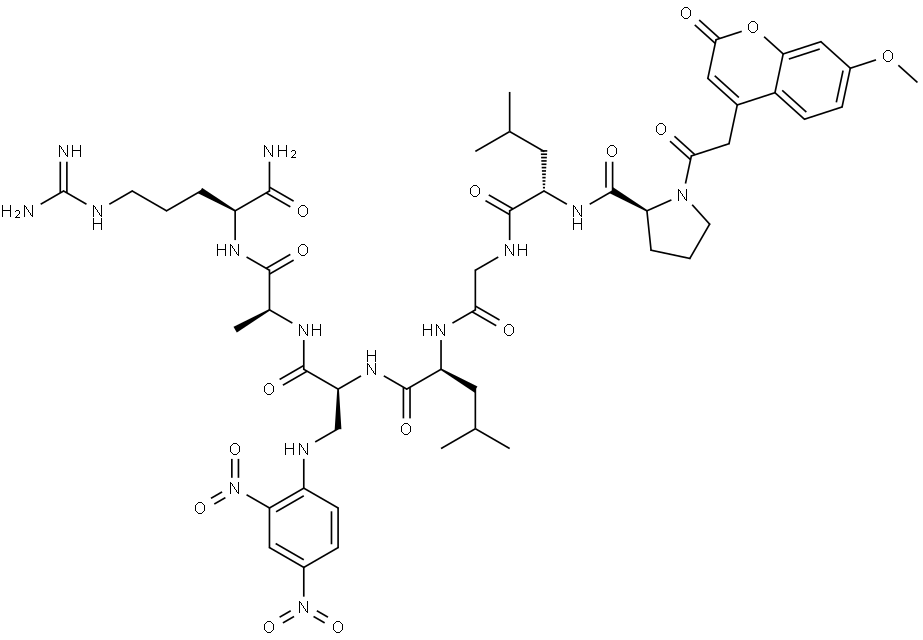 MCA-PRO-LEU-GLY-LEU-DAP(DNP)-ALA-ARG-NH2 Structure