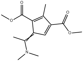 5-[1-(Dimethylamino)ethylidene]-2-methyl-1,3-cyclopentadiene-1,3-dicarboxylic acid dimethyl ester Structure