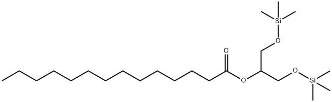 Myristic acid 2-trimethylsilyloxy-1-[(trimethylsilyloxy)methyl]ethyl ester Structure