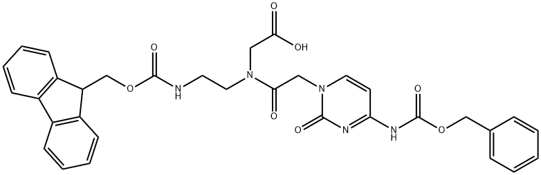 Glycine, N-[2-[[(9H-fluoren-9-ylMethoxy)carbonyl]aMino]ethyl]-N-[[2-oxo-4-[[(phenylMethoxy)carbonyl]aMino]-1(2H)-pyriMidinyl]acetyl]- Structure