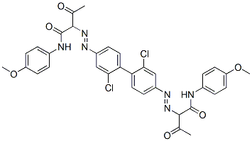 2,2'-[(2,2'-dichloro[1,1'-biphenyl]-4,4'-diyl)bis(azo)]bis[N-(4-methoxyphenyl)-3-oxobutyramide] Structure