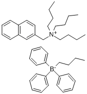 N-(2-NAPHTHYL METHYL)-N,N,N-TRIBUTYL AMMONIUM BUTYLTRIPHENYL BORATE Structure