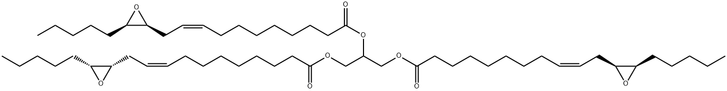 9-Undecenoic acid, 11-(2S,3R)-3-pentyloxiranyl-, 1,2,3-propanetriyl ester, (9Z,9Z,9Z)- Structure