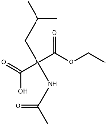 Propanedioic  acid,  (acetylamino)(2-methylpropyl)-,  monoethyl  ester  (9CI) Structure