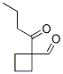 Cyclobutanecarboxaldehyde, 1-(1-oxobutyl)- (9CI) Structure
