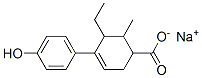 5-Ethyl-4-(p-hydroxyphenyl)-6-methyl-3-cyclohexene-1-carboxylic acid sodium salt Structure
