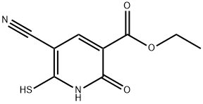 3-Pyridinecarboxylic acid, 5-cyano-1,2-dihydro-6-mercapto-2-oxo-, ethyl ester Structure