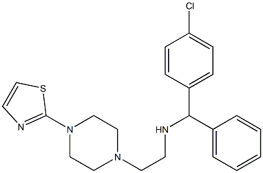 N-[(4-Chlorophenyl)phenylmethyl]-4-(2-thiazolyl)-1-piperazineethanamine Structure