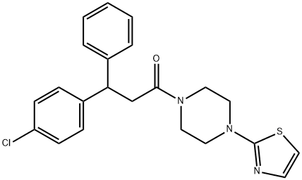 3-(p-Chlorophenyl)-3-phenyl-1-[4-(2-thiazolyl)-1-piperazinyl]-1-propanone Structure