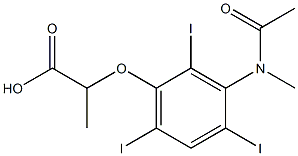 2-[3-(N-Methylacetylamino)-2,4,6-triiodophenoxy]propionic acid Structure
