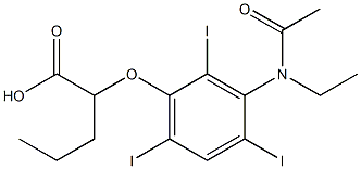 2-[3-(N-Ethylacetylamino)-2,4,6-triiodophenoxy]valeric acid Structure
