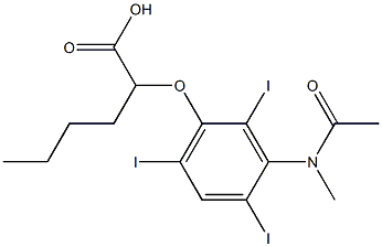 2-[[3-(N-Methylacetylamino)-2,4,6-triiodophenyl]oxy]hexanoic acid Structure