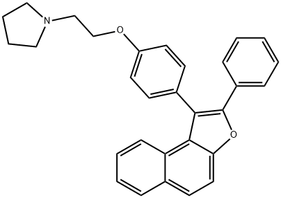 1-[2-[p-(2-Phenylnaphtho[2,1-b]furan-1-yl)phenoxy]ethyl]pyrrolidine Structure