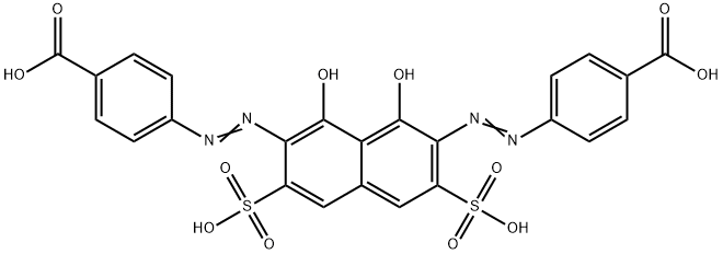 4,4'-[(1,8-Dihydroxy-3,6-disulfo-2,7-naphthalenediyl)bis(azo)]bisbenzoic acid Structure