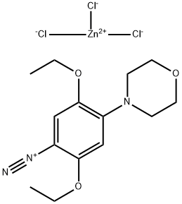 2,5-diethoxy-4-(morpholin-4-yl)benzenediazonium trichlorozincate Structure