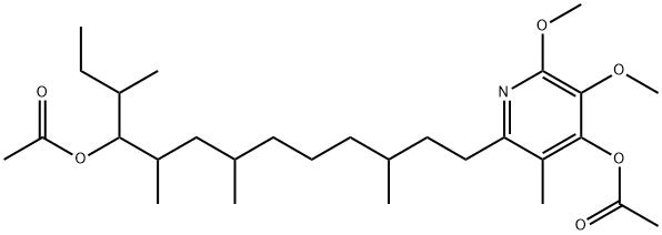 13-(4-Acetyloxy-5,6-dimethoxy-3-methylpyridin-2-yl)-3,5,7,11-tetramethyl-4-acetyloxytridecane Structure