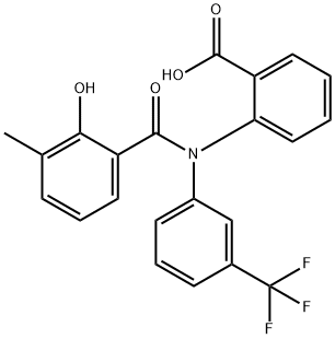 Benzoic  acid,  2-[(2-hydroxy-3-methylbenzoyl)[3-(trifluoromethyl)phenyl]amino]- Structure