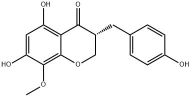 2,3-Dihydro-5,7-dihydroxy-3-[(4-hydroxyphenyl)methyl]-8-methoxy-4H-1-benzopyran-4-one Structure