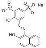 sodium 4-hydroxy-3-[(2-hydroxy-1-naphthyl)azo]-5-nitrobenzenesulphonate   Structure