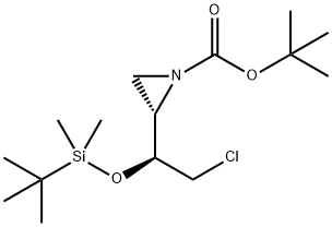 N-t-Boc-2S-1S-butyldimethylsilyloxy-2-chloroethyl)aziridine Structure
