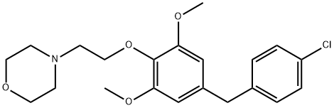 4-[2-[4-[(4-chlorophenyl)methyl]-2,6-dimethoxy-phenoxy]ethyl]morpholin e Structure
