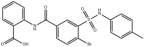 2-(4-broMo-3-(N-p-tolylsulfaMoyl)benzaMido)benzoic acid Structure