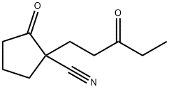Cyclopentanecarbonitrile, 2-oxo-1-(3-oxopentyl)- (9CI) Structure