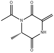 2,5-Piperazinedione,1-acetyl-6-methyl-3-methylene-,(6S)-(9CI) Structure