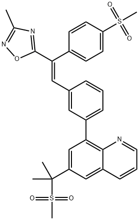 6-(1-METHANESULFONYL-1-METHYL-ETHYL)-8-(3-[(E)-2-(4-METHANESULFONYL-PHENYL)-2-(3-METHYL-[1,2,4]OXADIAZOL-5-YL)-VINYL]-PHENYL)-QUINOLINE Structure
