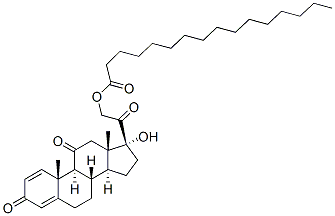 17,21-dihydroxypregna-1,4-diene-3,11,20-trione 21-hexadecanoate Structure